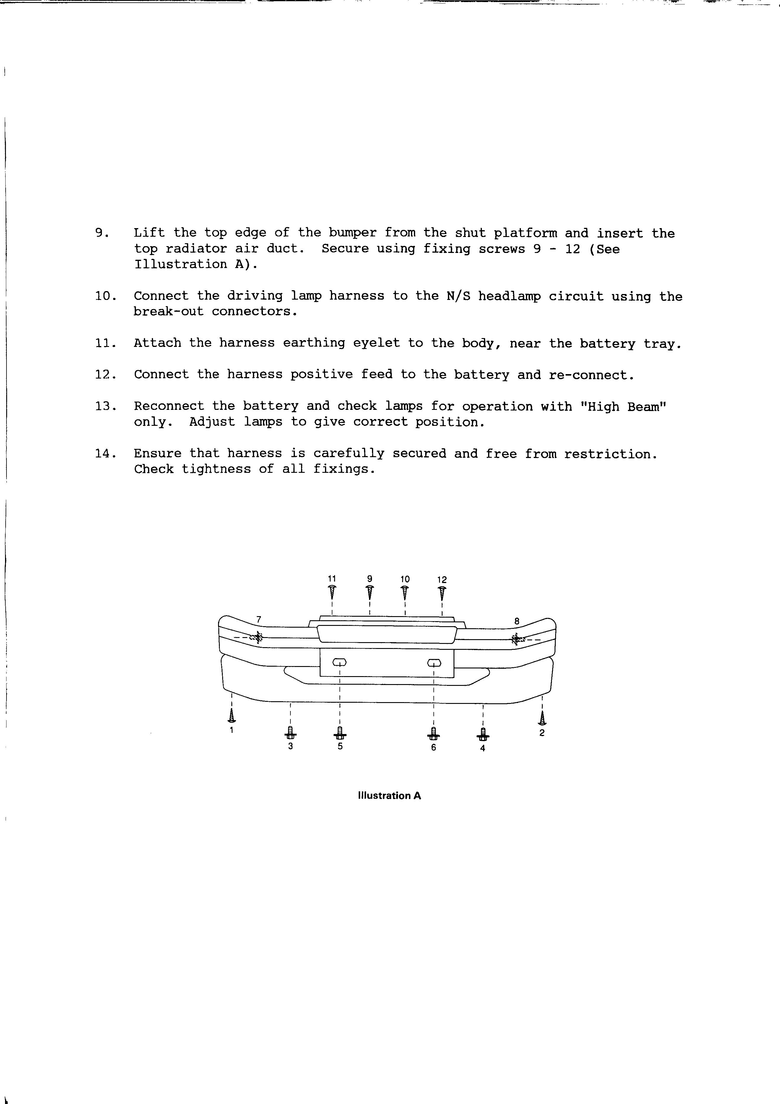 rover metro spot lamps fitting instructions page 2