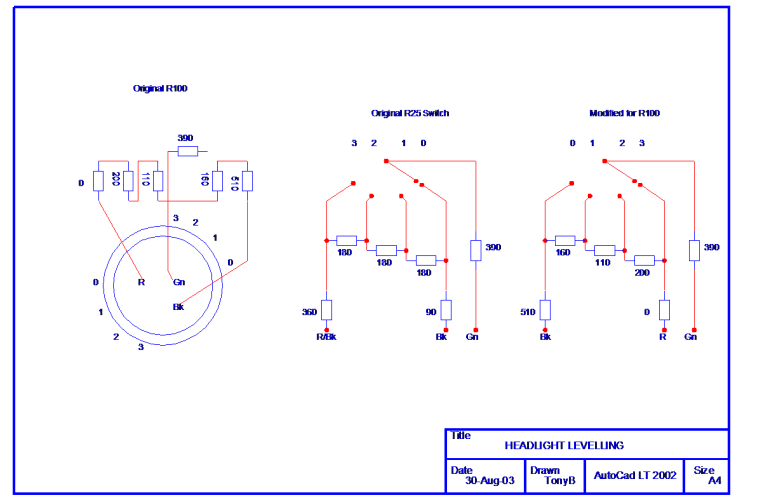 rover 100 headlight levelling switch circuit diagram