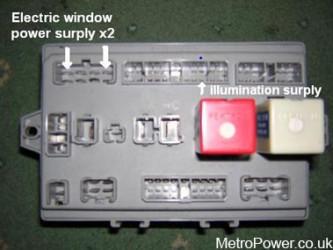 back of fuse box in order to add electric window harness