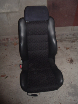 half leather seat removed from car