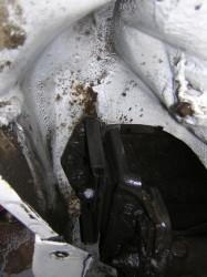 petrol tank filler pipe rust spot