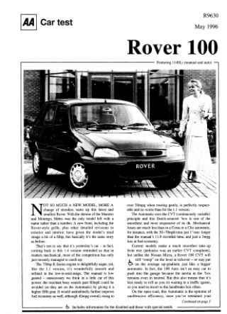 Car Test - Rover 114 SLi