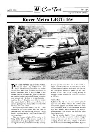 Car Test - Rover Metro 1.4GTi