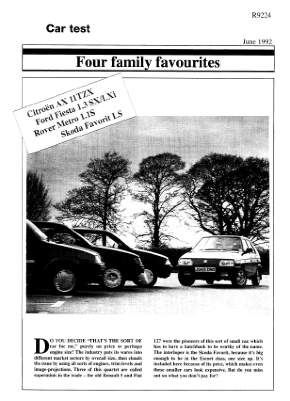 Four car test (Rover Metro 1.1S)