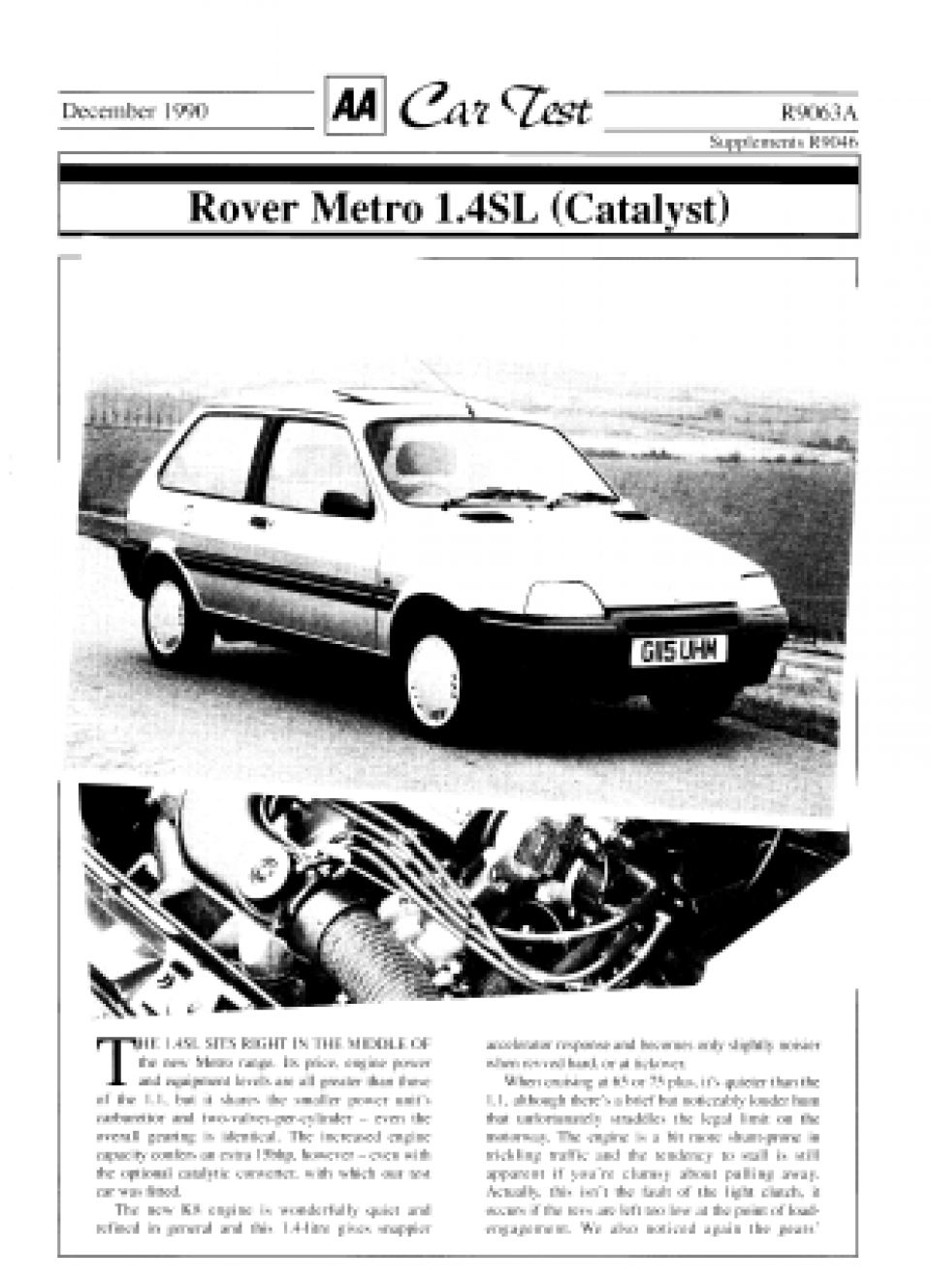 Car Test - Rover Metro 1.4SL (Catalyst)