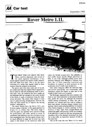 Car Test - Rover Metro 1.1L