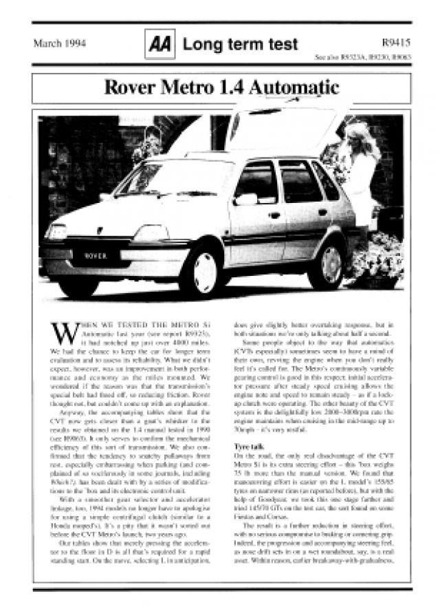 Long Term Test - Rover Metro 1.4 Auto